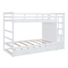 PAGED Simple Wooden Bunk Bed Loft Bed, Twin over Twin Bed Frame with Trundle, Storage Stairs and Guardrail for Kids, Teens, Adults - 4 of 4