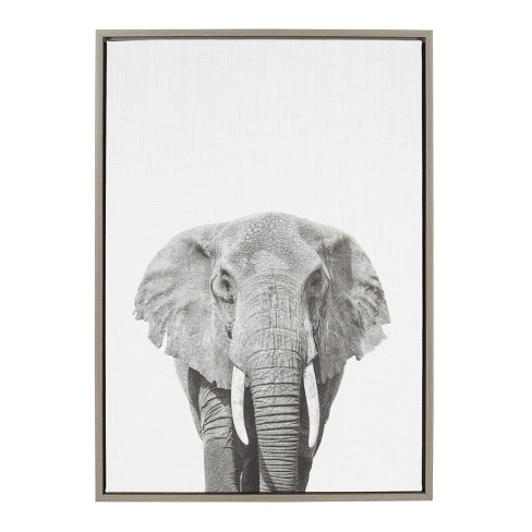 33"x23" Sylvie Elephant Animal Print And Portrait By Simon Te Tai Framed Wall Canvas Kate & Laurel - image 1 of 4