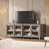 TV Stand for 65 Inch TV, Mid-Century Modern Entertainment Center with 4 Sliding Glass Doors, Media Console with Storage Cabinet for Living Room - 3 of 4