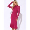 INSPIRE CHIC Women's Elegant Mesh Sheer Long Sleeve Mermaid Wedding Guest Dress - 2 of 4