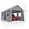 Whizmax Heavy Duty Steel Outdoor Carport,Storage Boat Shed Canopy Garage Car Shelter With 4 Window Sidewalls And 4 Doors - 3 of 4
