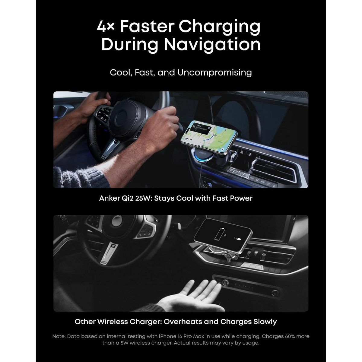 Anker Prime Qi2 25W MagSafe Wireless Car Charger Mount, AirCool Phone Holder with Vent Clip, for iPhone 17-12 Series & More (Adapter Included) - thumbnail 6