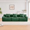KWPZQEB Modern Sofa Couch for Living Room, Soft Teddy Fabric Boneless Sofa with Pillows & Curved Armrests, No Assembly - 3 of 4