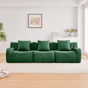 VASIP Soft Teddy Fabric Boneless Modular sofa,Anti-Slip Chaise with 32D High Density Sponge,No Assembly Required - 1 of 4