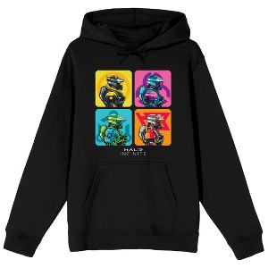 Halo Infinite Spartans Never Die Long Sleeve Black Adult Hooded Sweatshirt - 1 of 3