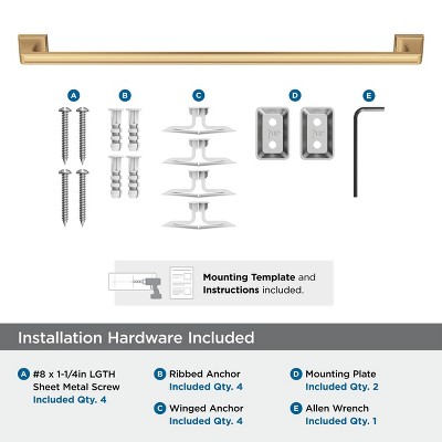 Champagne Bronze 24-Inch Wall Mounted Towel Bar