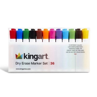 KINGART Dry Erase Markers 36 pc