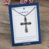 Anna-Kaci Gunmetal Crystal Cross Fashion Necklace with Message Card Envelope Jewelry Gift - 3 of 4