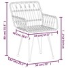 vidaXL Patio Dining Set 3 Piece, Outdoor Table and Chairs with Rattan Look, Patio Conversational Set, Balcony Furniture Set for Porch Backyard - 4 of 4