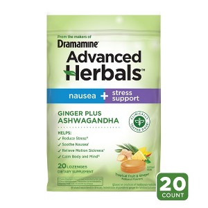 Dramamine Advanced Herbals Nausea Relief & Stress Support Lozenge - 20ct - 1 of 4