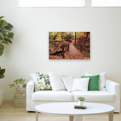 16" x 24" Autumn Bridge by Kurt Shaffer - Trademark Fine Art, image 2 of 5 slides