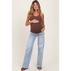 Pinkblush Light Blue Washed Wide Leg Maternity Jeans - 2 of 4