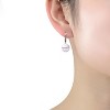 Guili Sterling Silver Rhodium Plated Hook Earrings with Sparkling Cubic Zirconia Stones, A Chic and Elegant Addition to Your Jewelry Box - 2 of 3