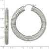 Black Bow Jewelry 5mm Textured Round Hoop Earring in Stainless Steel - 47mm (1 13/16 in) - 4 of 4