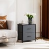 DOMETOUR Fabric Dresser with 2 Drawers, Nightstands with Adjustable Feet, End Table for Bedroom, Set of 2 - 2 of 4