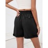 Garvee Womens High Waist Shorts with Deep Pocket Drawstring Linen Texture Casual Shorts for Women Summer Athletic Shorts - 2 of 4