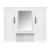 Racxily 36" Medicine Cabinet, Wall Mounted Bathroom Storage with Mirror & 3 Doors, Black/White - 2 of 4