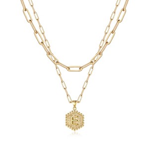 Turandoss 2PCS Dainty Gold Necklace for Women Girls - Layered Initial Pendant Necklaces, Gold Jewelry for Women, Birthday Gifts for Girls 8-18 - 1 of 4