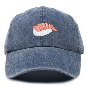 Dalix Shrimp Nigiri Embroidered Sushi Cotton Dad Hat Baseball Cap Adjustable Womens - 1 of 4