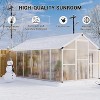 8x12 Ft Aluminum Large Walk-in Greenhouse, Polycarbonate Greenhouse with Adjustable Roof Vent for Outdoors, Greenhouse for Patio, Lawn - 4 of 4