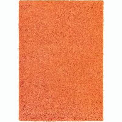 Easy-Care Tiger Orange Synthetic Shag Rug 4' x 6'