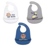 Hudson Baby Infant Boy Silicone Bibs 3pk, Stud Muffin, One Size