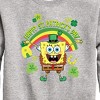 Boys' - SpongeBob Squarepants - Happy St Patricks Day Graphic Long Sleeve Fleece Sweatshirt - 2 of 4