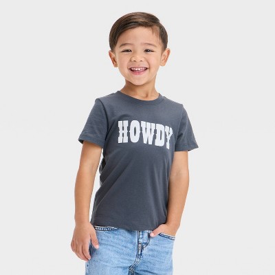 Toddler Boys' Short Sleeve Howdy Graphic T-Shirt - Cat & Jack™ Black