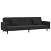 vidaXL 2-Seater Sofa Bed with Two Pillows Black Velvet - 2 of 4
