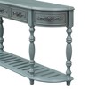 Lyngins Classic Console Table with 4 Drawers + 1 Open Shelf, Entryway Table with Retro Carved Patterns & Roman Legs, Sofa Table for Living Room - 4 of 4