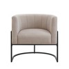 Vatros Upholstered Accent Chair Leisure Chair with Curve Backrest - 3 of 4