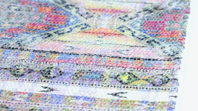 Handmade Blue and Cream Wool Cotton Square Area Rug