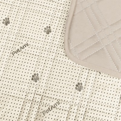 Large Beige Waterproof Quilted Pet Sofa Cover