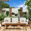 Spassway 47"W x 72"H x 16"D White Outdoor Metal Garden Trellis Privacy Screen Lattice Panel Indoor Room Divider for Climbing Plants Vines Flowers - 4 of 4