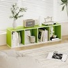 HOMLUX 4-Tier Bookcase with 4 Open Cubbies Storage Shelf Display Organizer, Green - 3 of 4