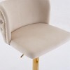 Bar Stools, Set of 2 Bar Chairs, Height Adjustable Swivel Barstools, Armless Kitchen Counter Height Bar Stools with Gold-Plating Base,Tufted Backrest - 2 of 4