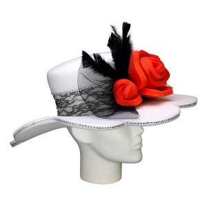 Foam Party Hats Vintage Flower Pamela - 1 of 4