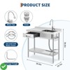 Indoor/Outdoor Freestanding Stainless Steel Utility Sink with Left Workbench & Drawer - 3 of 4