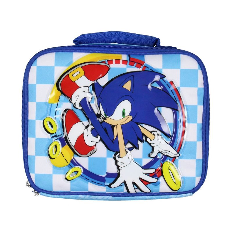 Sonic The Hedgehog Lunch Box Kickin' It Insulated Kids Lunch Bag Tote Blue, 2 of 6