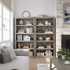 Triple Wide 4 Tier Book Shelf, Tall Bookshelf with Open Display Shelves - 4 of 4