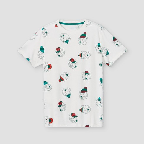 Boys' 'Bears with Hats' Printed Short Sleeve T-Shirt - Cat & Jack™ Cream XS