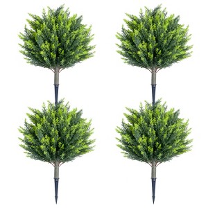 Artificial Topiary Ball Tree with Ground Spike for Indoor and Outdoor - 1 of 4