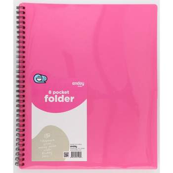 Enday 8 Pocket Folder, Pink