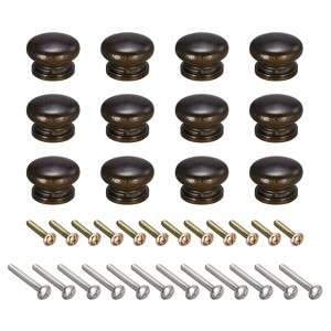 Unique Bargains Round Wood Drawer Cabinets Knobs and Pulls with Screws 12 Pcs - 1 of 4