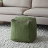18" Gray and Natural Cotton And Jute Cube Pouf Ottoman - 2 of 4