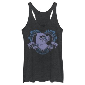 Women's The Little Mermaid Ursula So Much For True Love Heart Racerback Tank Top - 1 of 4