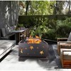 Outdoor Wood Burning Fire Pit with Mesh Lid for Garden, Camping, Bonfire - 2 of 4