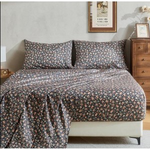 BAFODE Floral Sheets King, Soft Breathable Farmhouse 4pcs Bed Sheet Sets,18 inches deep Pocket Sheets - 1 of 1