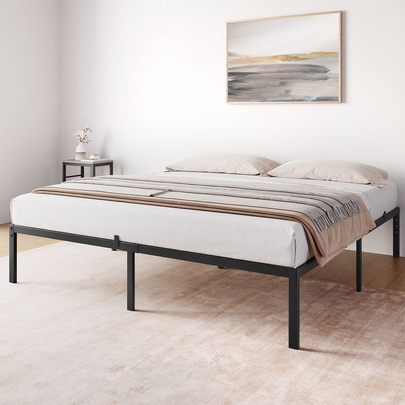 Whizmax 14 Inch Bed Frame with Storage,Metal Platform Bed Frame No Box Spring Needed Steel Slat Support, Black, 3 of 8