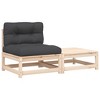 vidaXL Patio Sofa Armless with Cushions and Footstool - 2 of 4